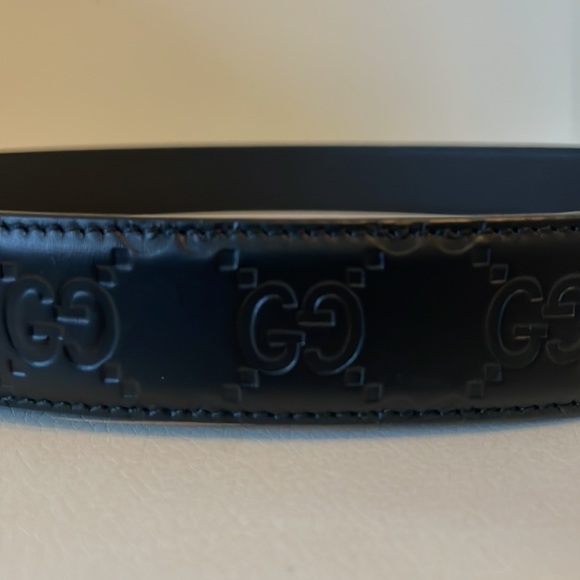 Gucci men’s belt.  Black GG.  Leather. Size 34 - Picture 3 of 6